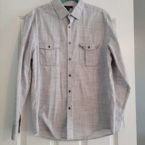Alfani Chambray Gray casual long sleeve